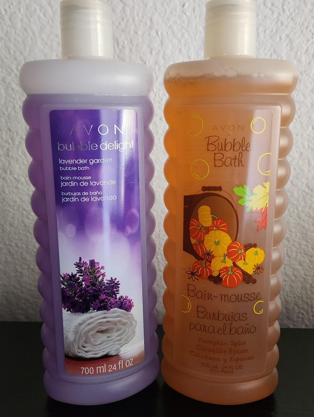 Avon Bubble Bath Duo Lavender Garden & Pumpkin Spice 24floz Each